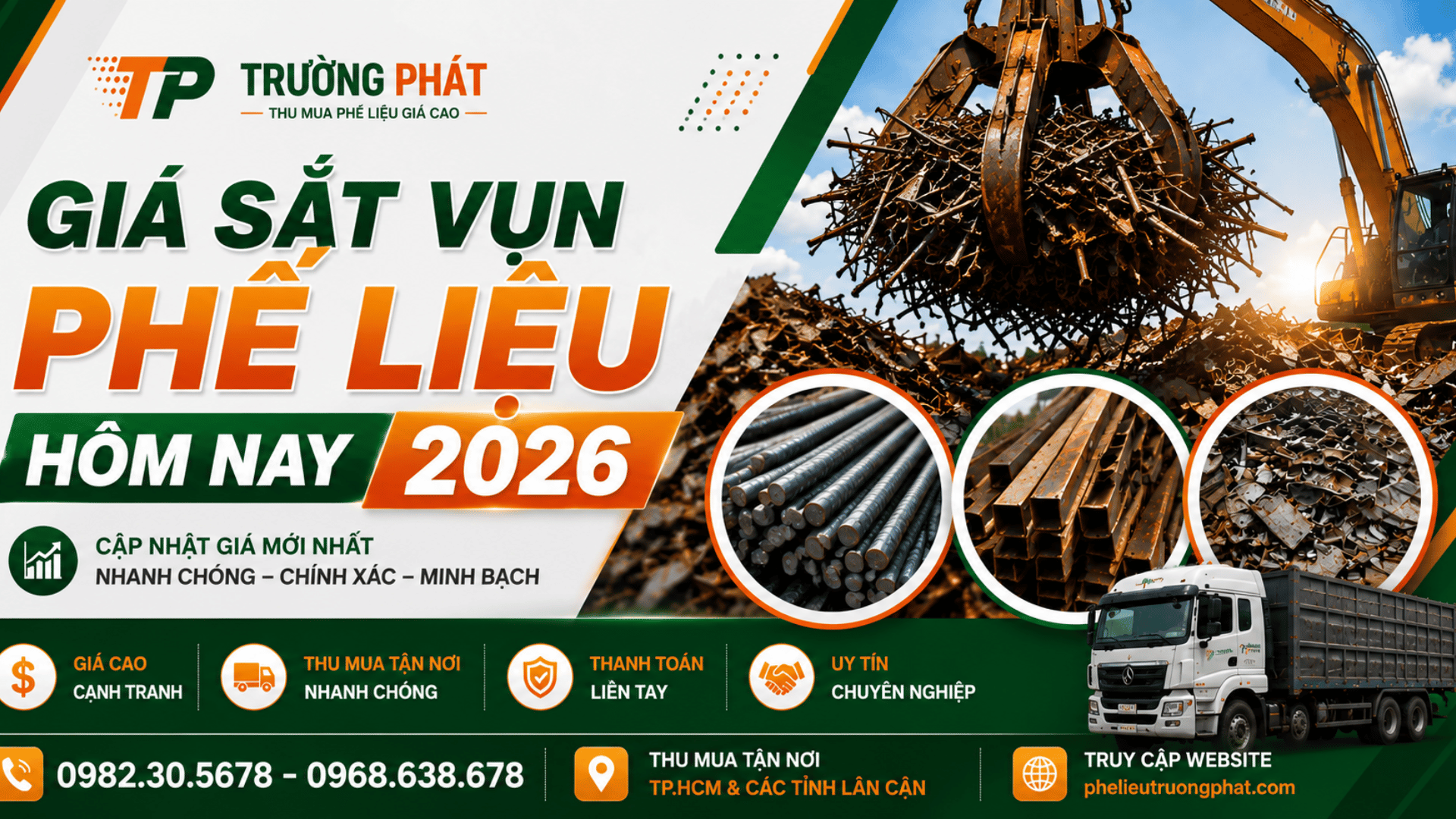 Giá sắt vụn phế liệu hôm nay 2026 
tại Trường Phát
