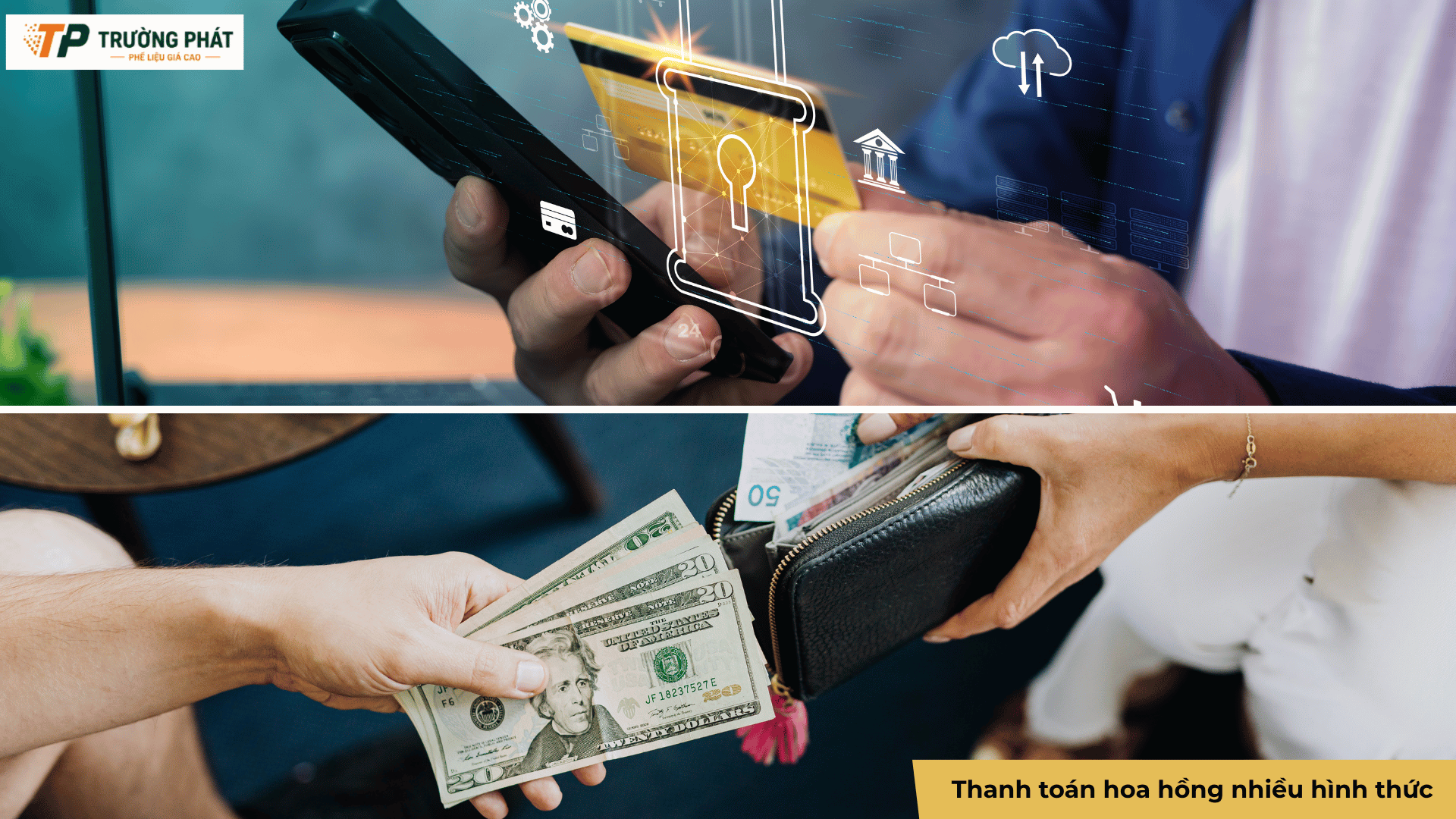 Thanh toán tiền hoa hồng bằng tiền mặt và ATM