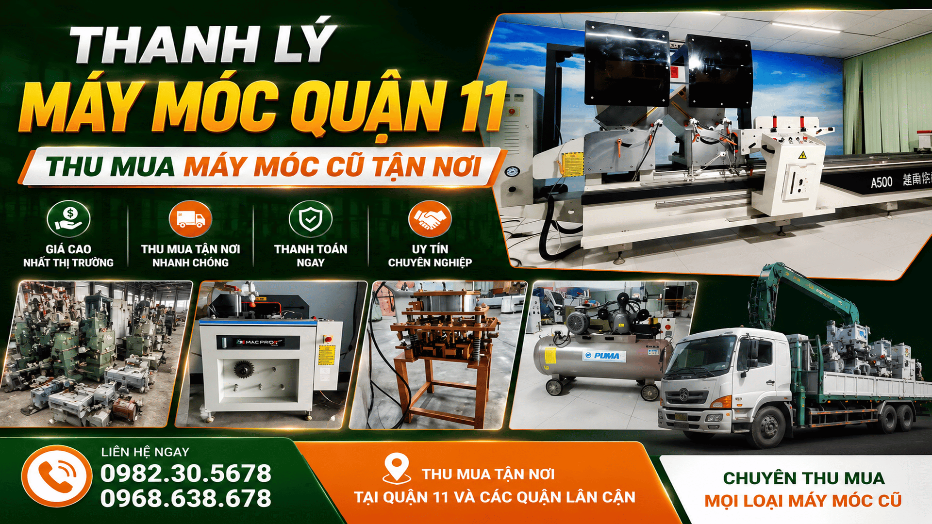 Thanh lý máy móc quận 11 tận nơi | Trường Phát