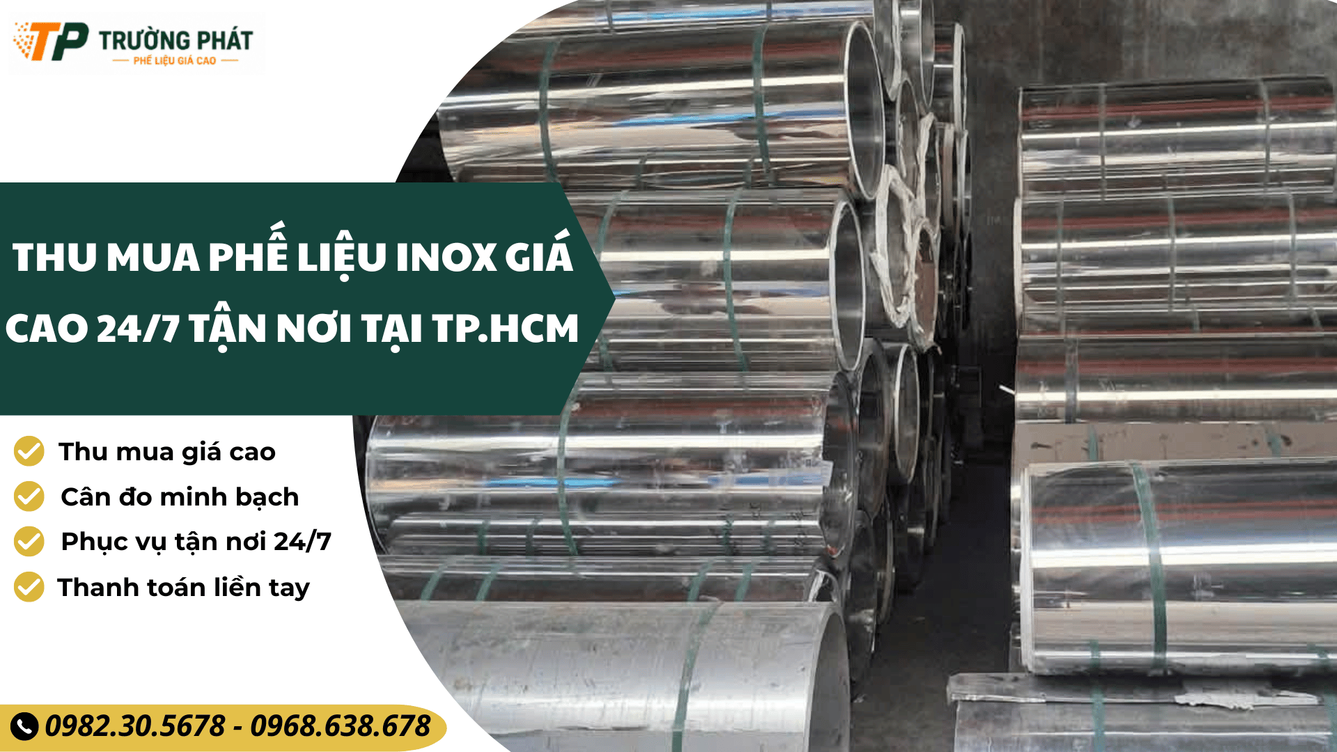 Thu mua phế liệu inox giá cao 24/7 uy tín