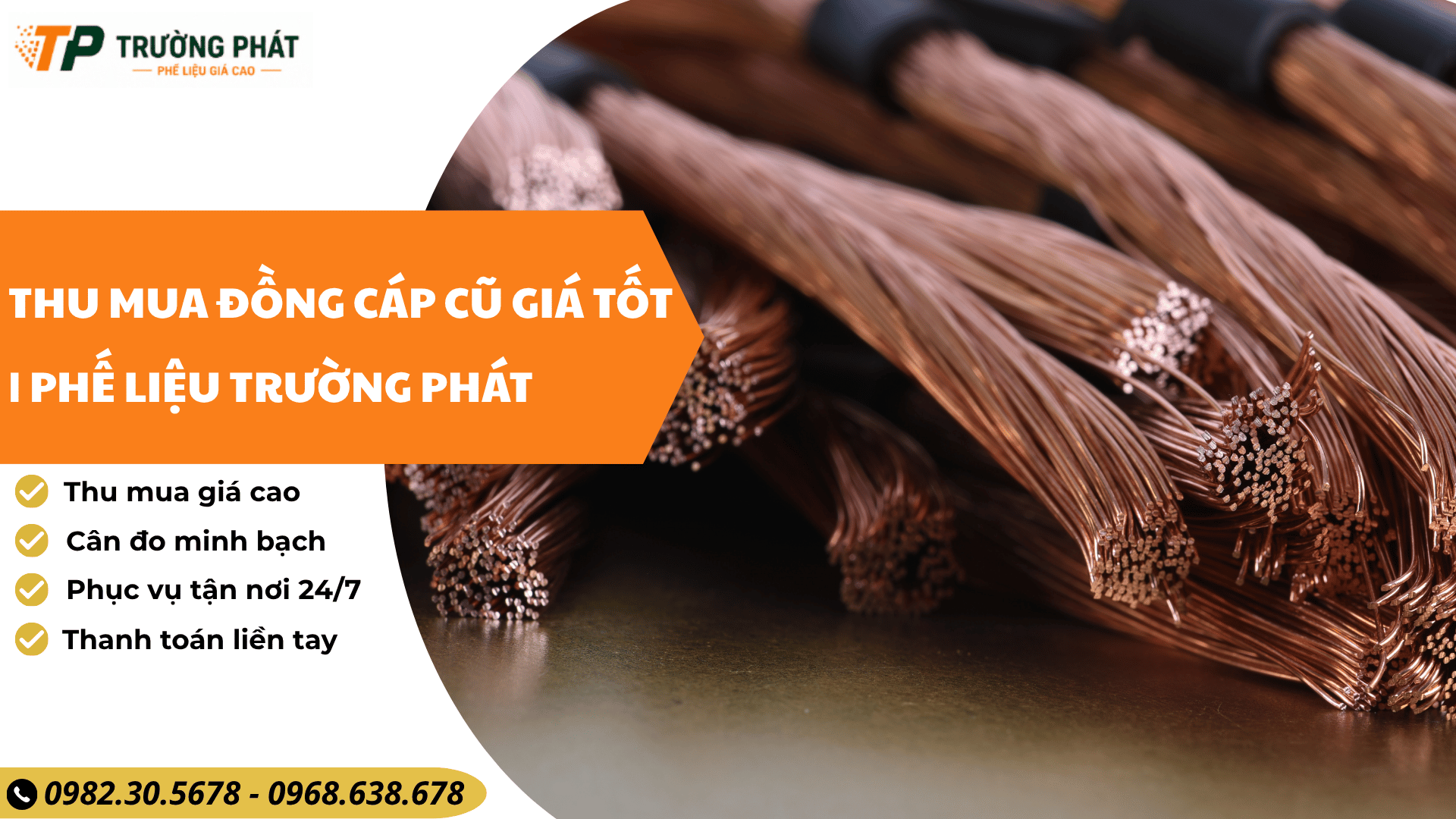 Thu mua đồng cáp cũ giá tốt | Phế Liệu Trường Phát